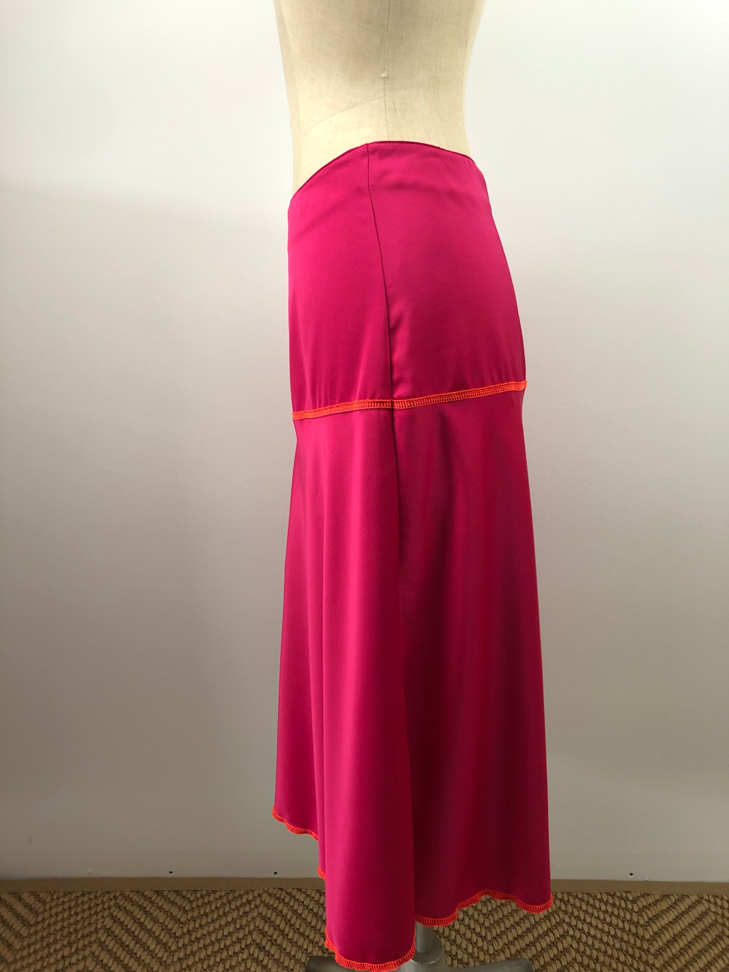 Satin handmade summer skirt