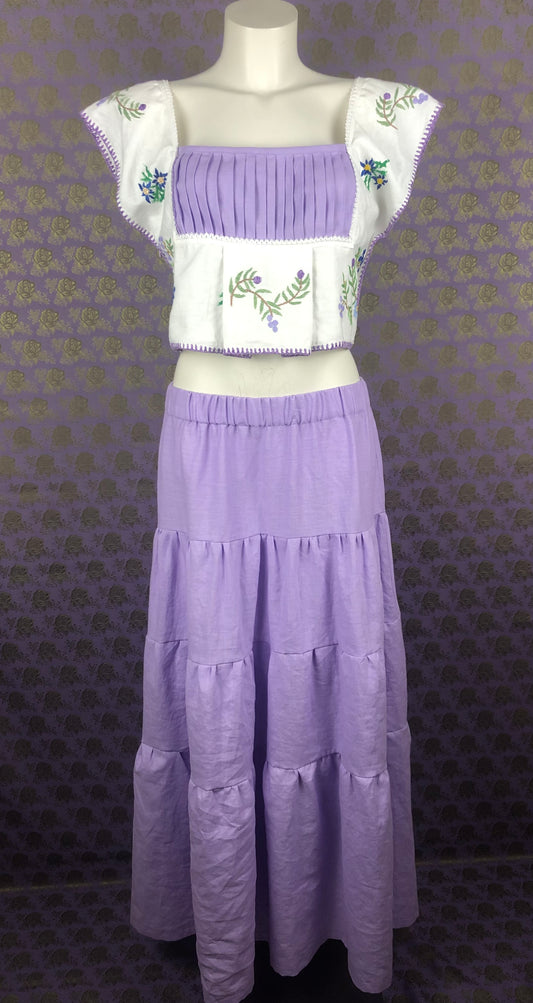 Homemade linen skirt lavender