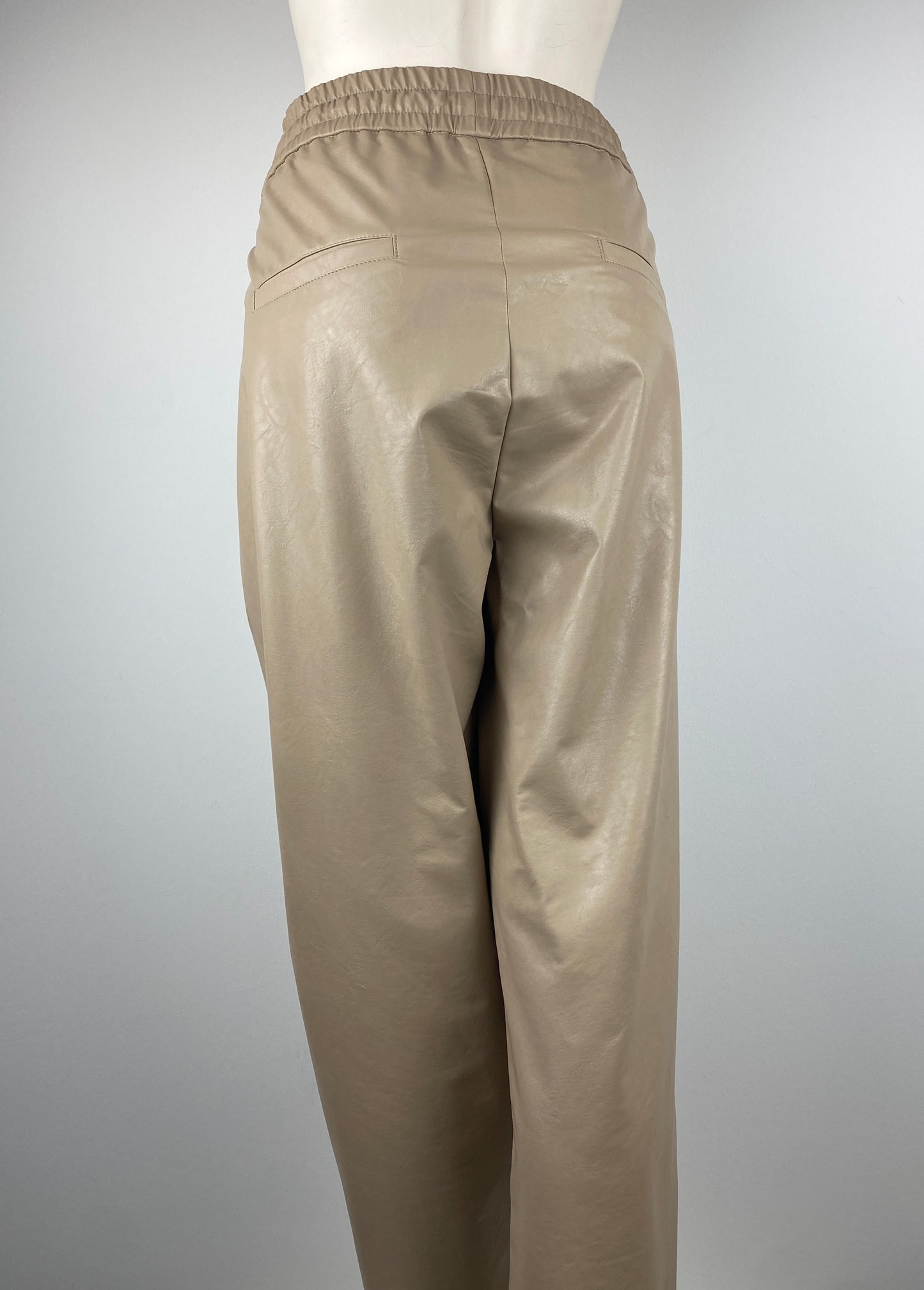 Beige faux leather pants from Raffaello Rossi