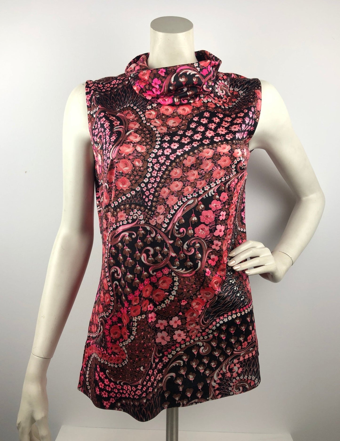 Original 60s top met bloemenprint - B.backVintage